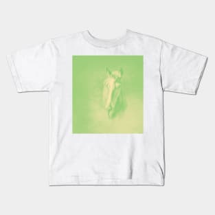 Horse emerging from the alien green mist Kids T-Shirt